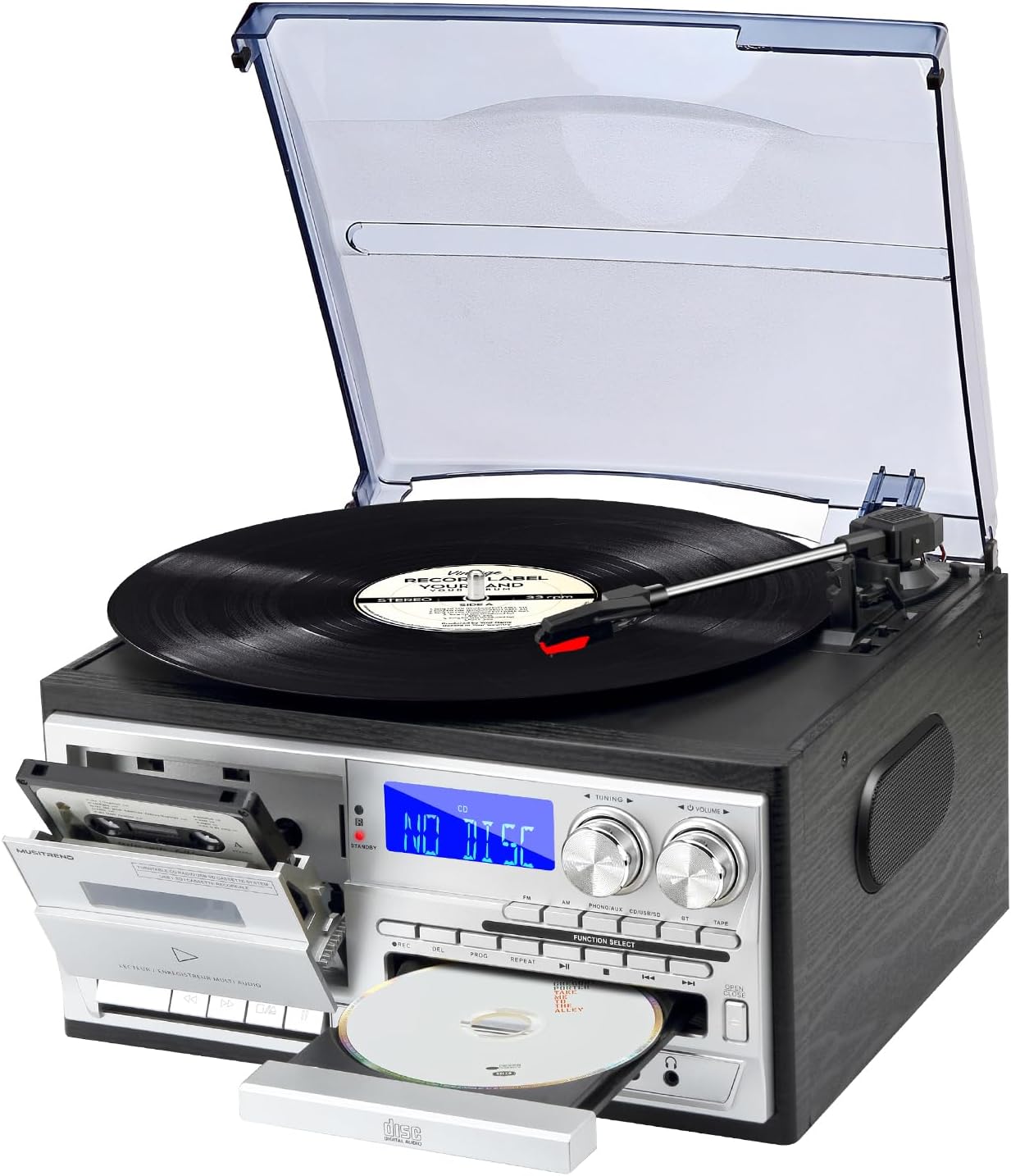 9 in 1 Multifunctional Record Player with External Speakers