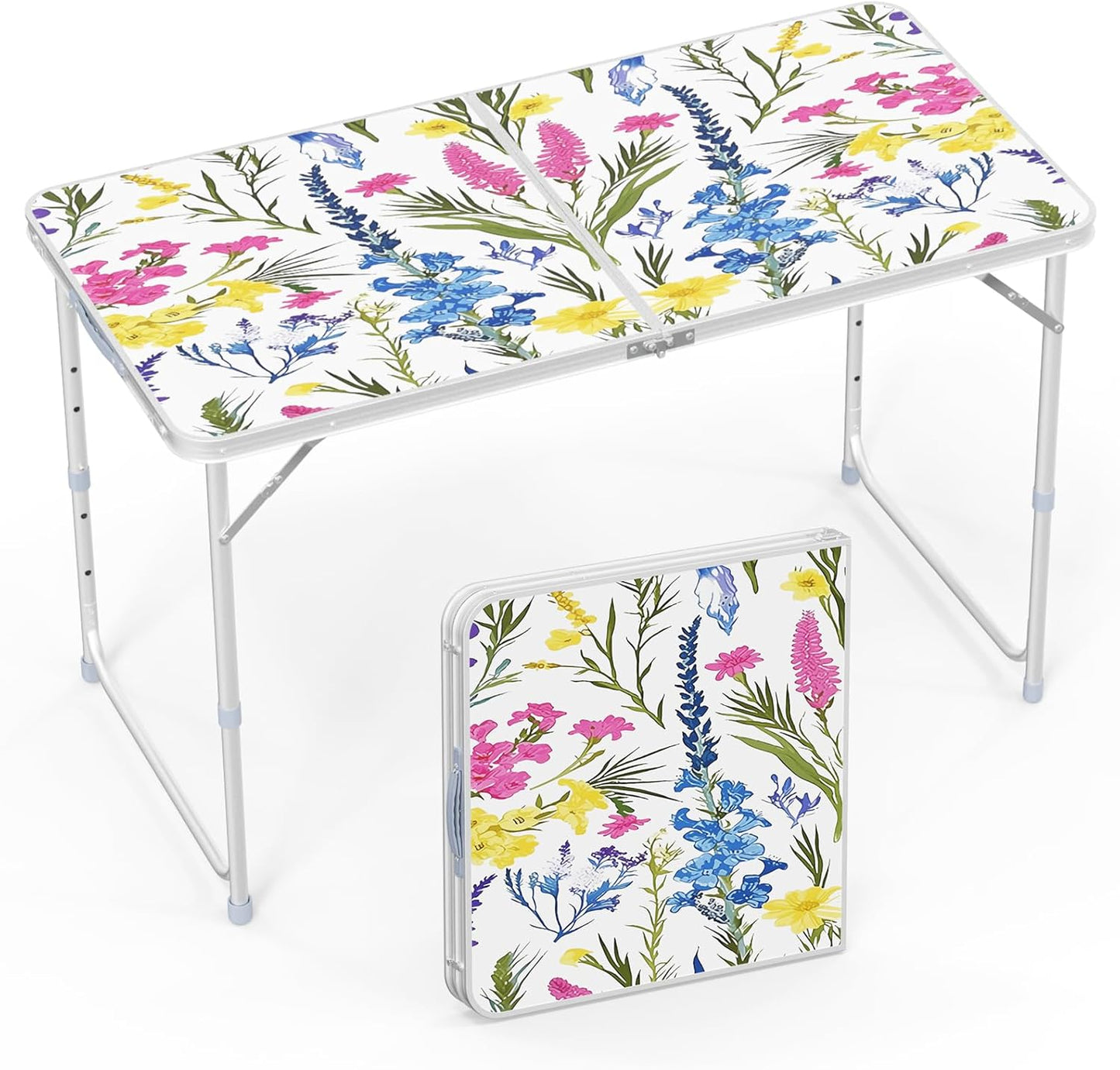 VINGLI 4FT White Folding Table for Camping and Outdoor Use