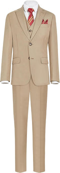 Boys Suit Set Modern Fit with Adjustable Waist - 3 Piece Wedding