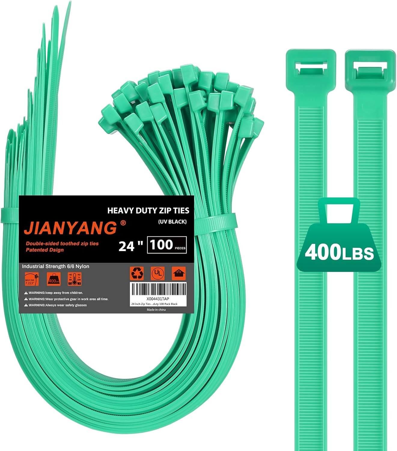 Heavy Duty 24 Inch Zip Ties with 400 LBS Tensile Strength