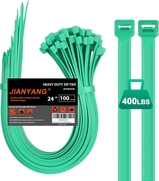 Heavy Duty 24 Inch Zip Ties with 400 LBS Tensile Strength