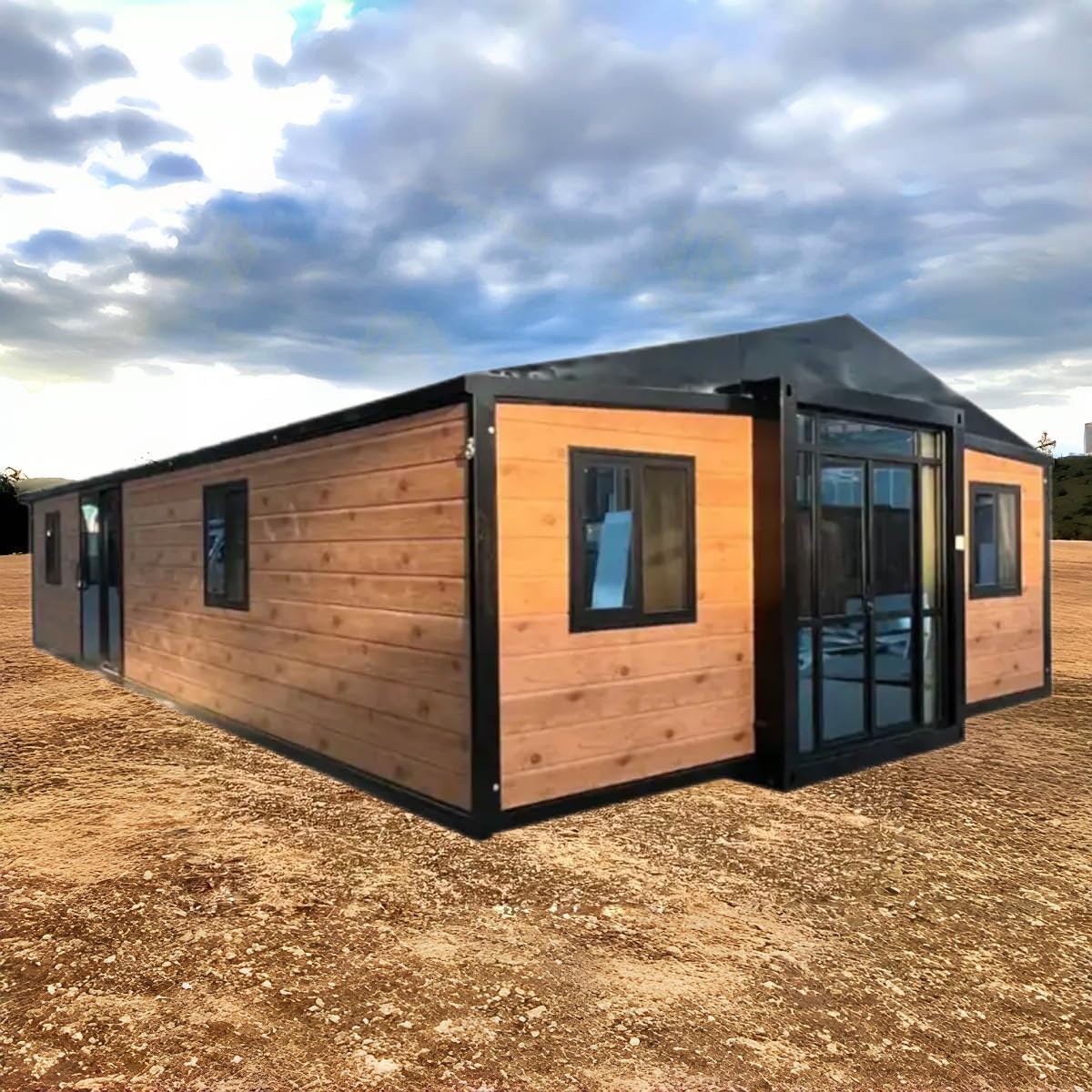 Portable 20ft Prefab Tiny Home: 2-Bedrooms, Fully Equipped Kitchen, Expandable & Foldable!