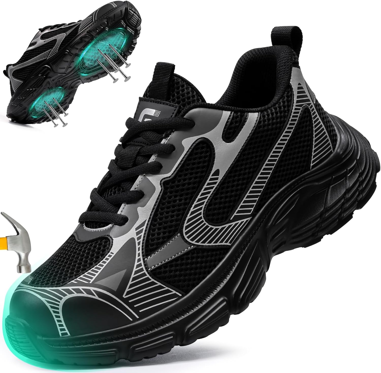 Steel Toe Shoes for Men Work Safety Shoes Comfortable and Lightweight