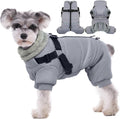 Grey Dog Winter Coat for Small Dogs - Warm Reflective Snowsuit