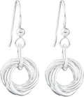 Dainty Love Knot Circle Dangle Earrings - Simple Everyday Sterling