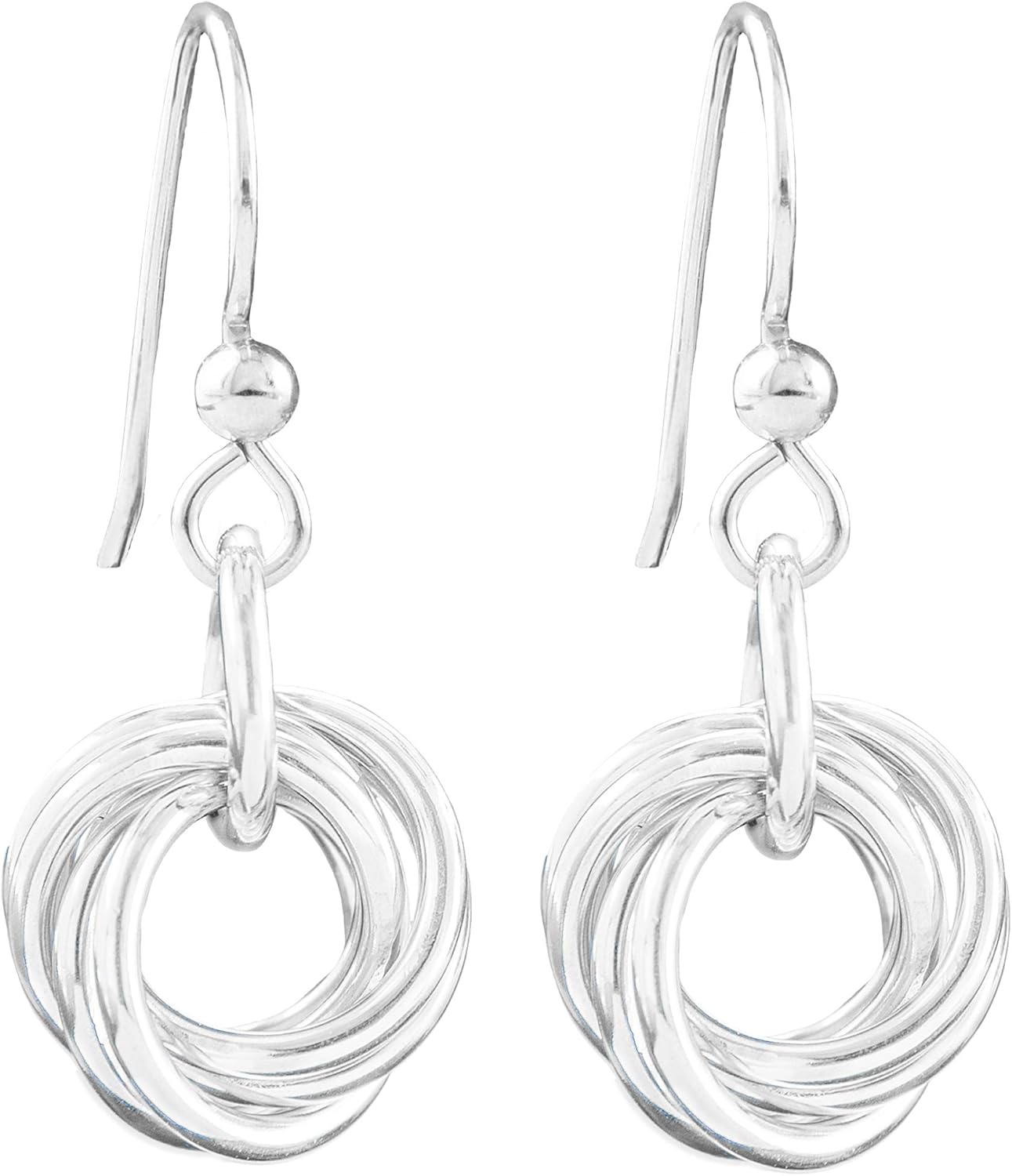 Dainty Love Knot Circle Dangle Earrings for Everyday Elegance