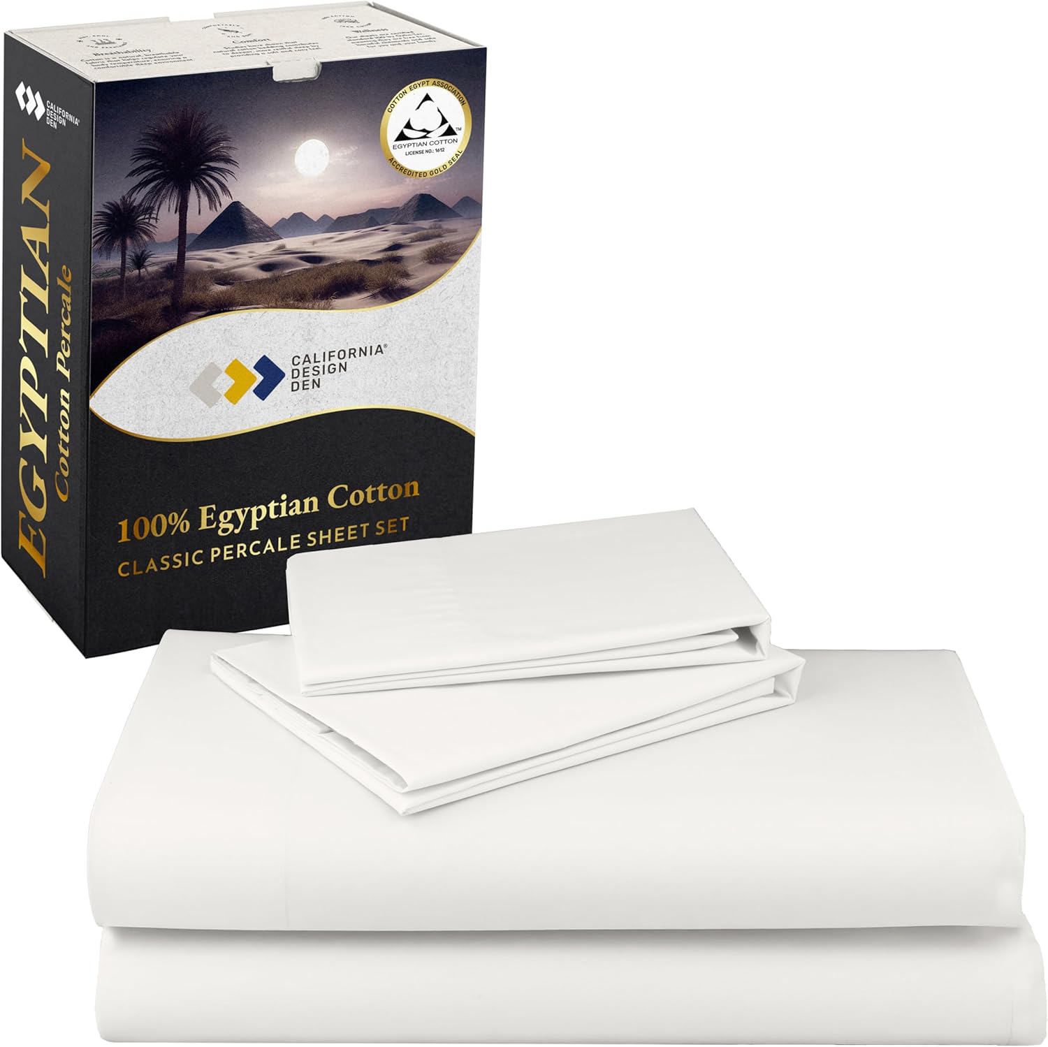 California King Sheets Set - 100% Egyptian Cotton Luxury Bedding