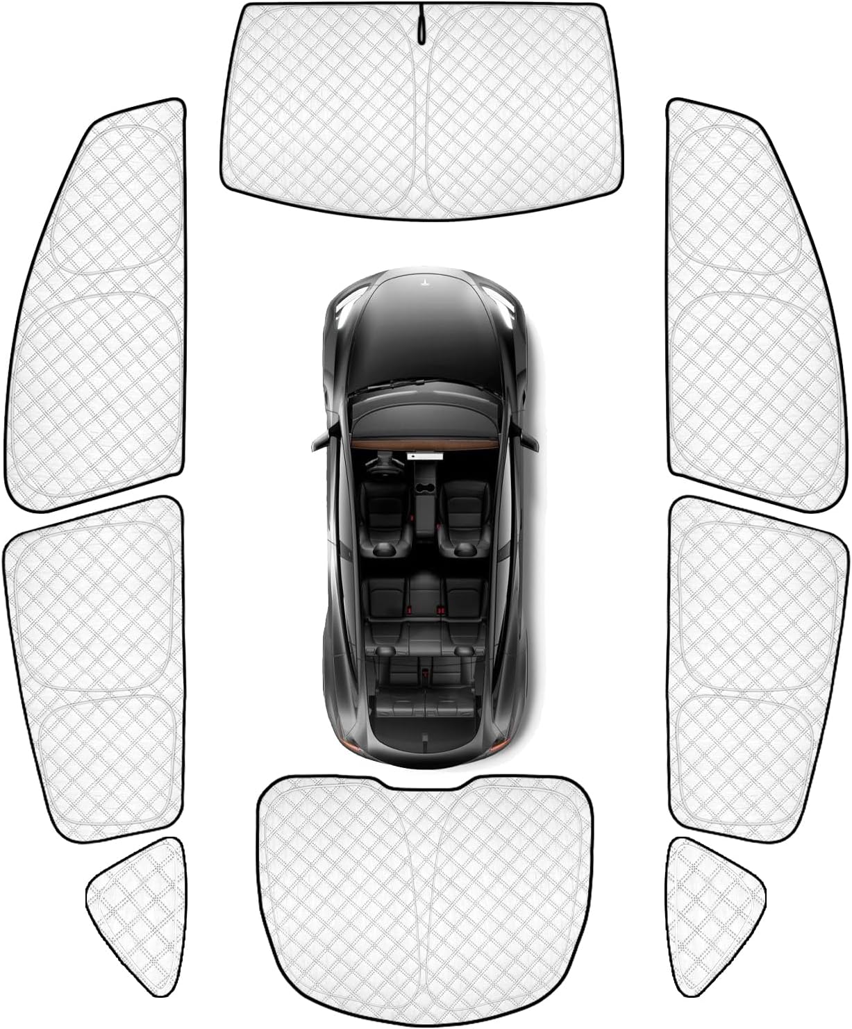 KMF 8pcs Thicken Full Window Sun Shades for Tesla Model Y