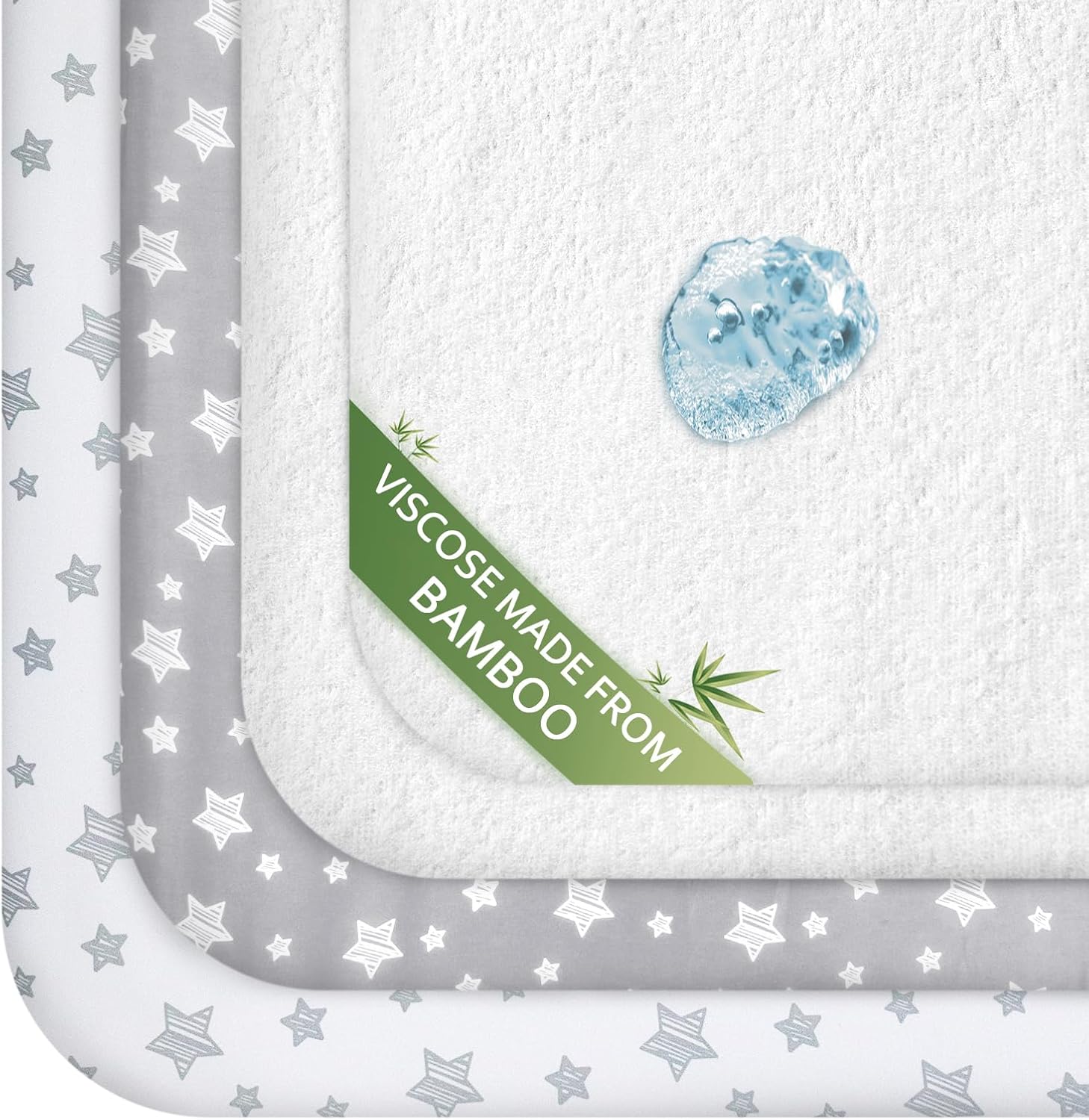 Pack and Play Sheets Set with Waterproof Mattress Protector Pad