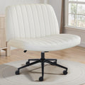Criss Cross Chair with Wheels Wide Cross Legged Office Vanity Chair