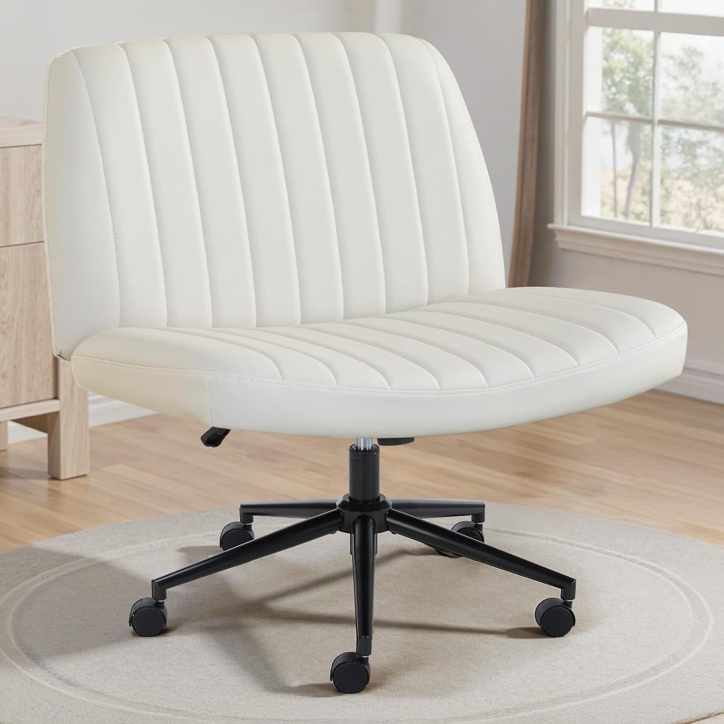 Criss Cross Chair with Wheels for Home Office and Vanity Use
