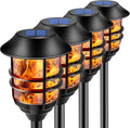 Solar Outdoor Torches with Flickering Flame 4-Pack - Extra-Tall