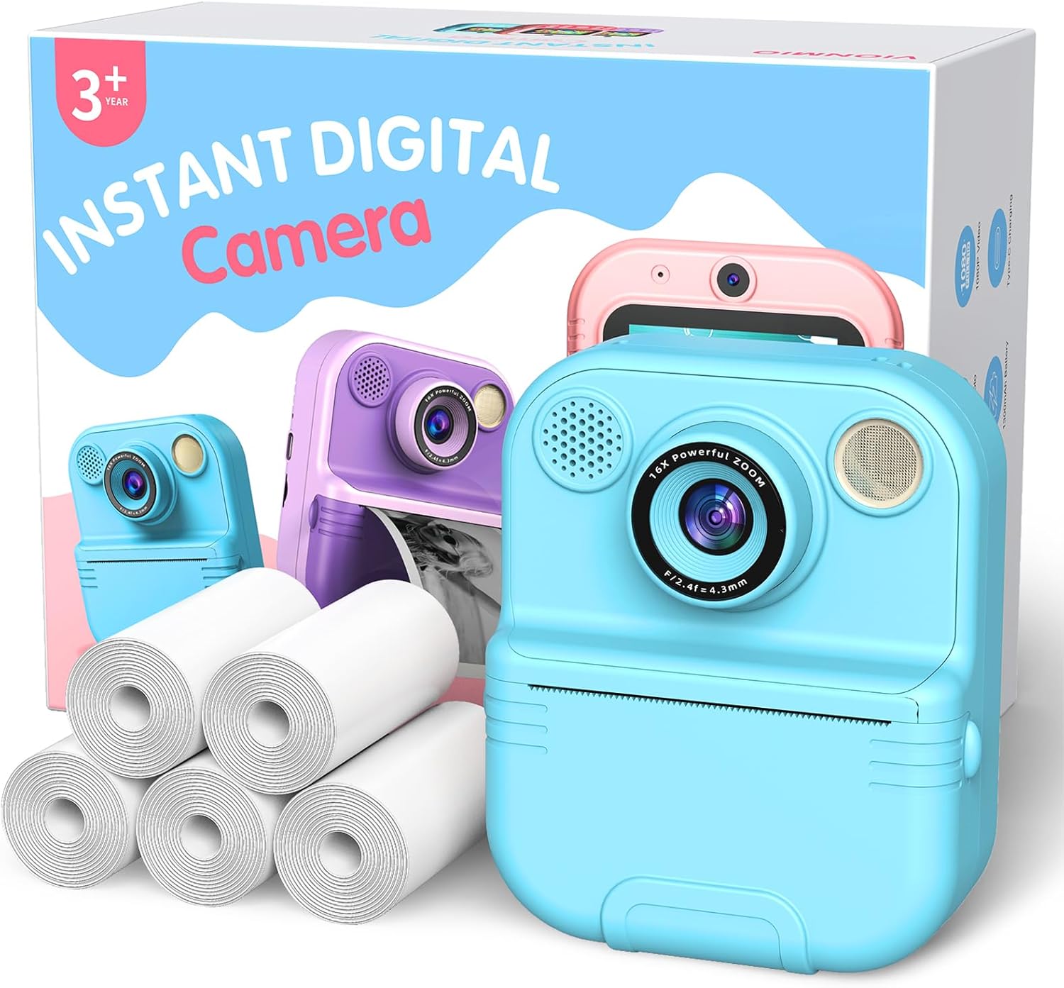 Instant Print Kids Camera - Fun Gift for 3-12 Year Olds!