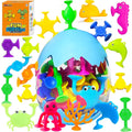 Bath Toys for Kids 32 PCS Suction Cup Ocean Animal Set - Stacking