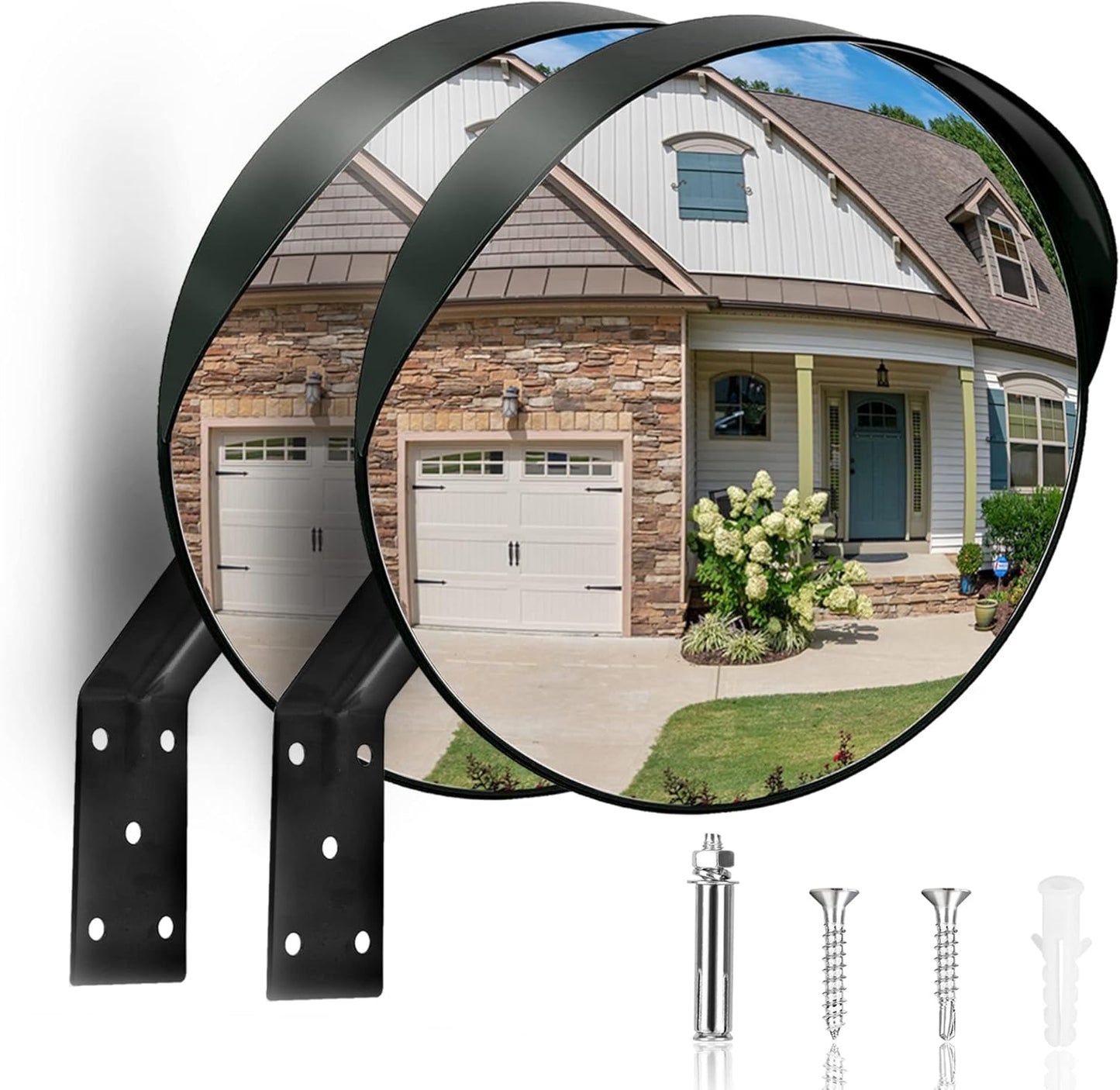 2Pcs 12in Convex Security Corner Mirror for Safety and Visibility