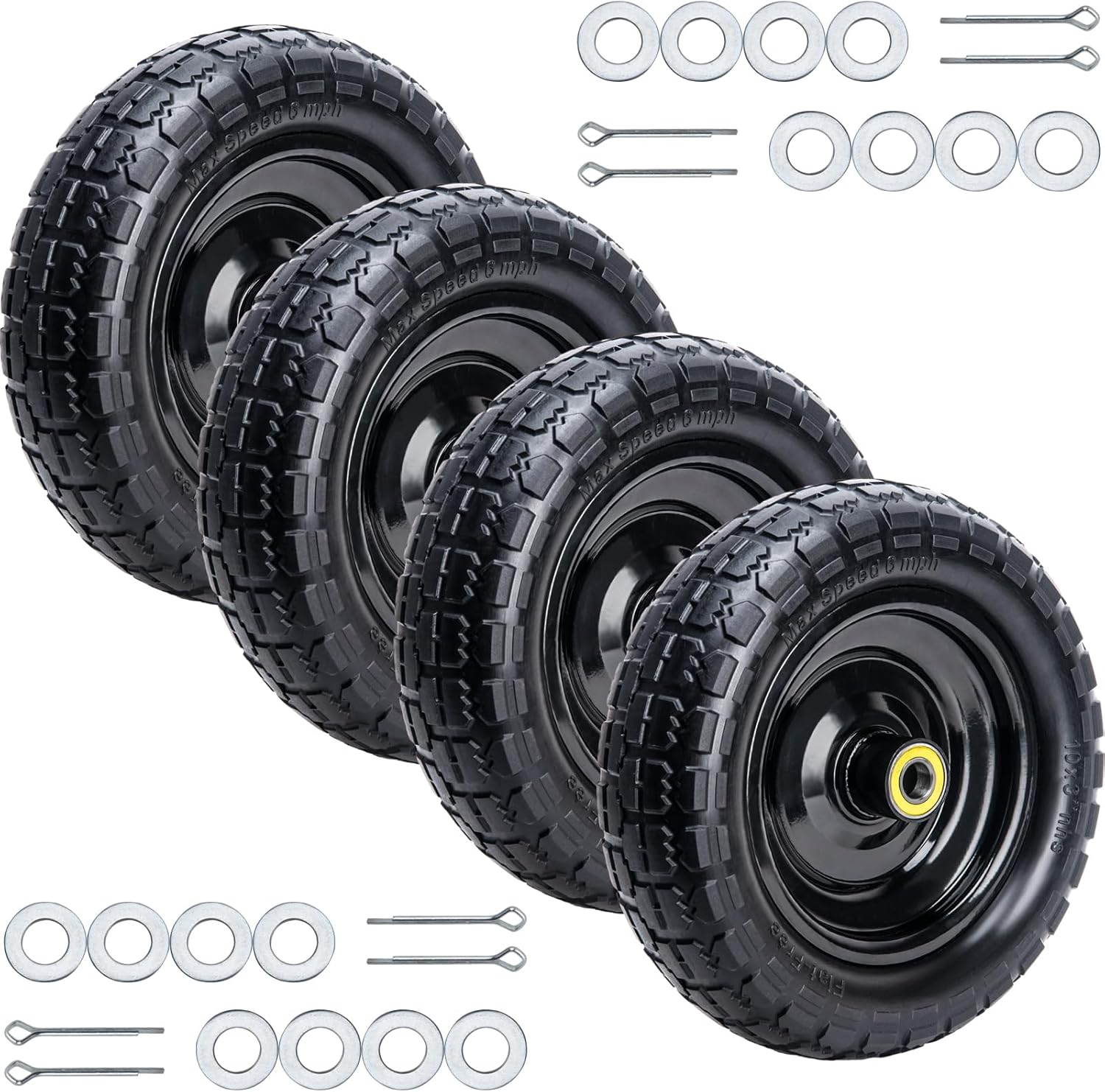 10 In Solid Rubber Tires for Garden Carts and Wheelbarrows
