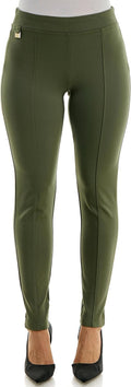 Pull On Ankle Pant with Metal Tab - Flattering Ponte Legging Zac