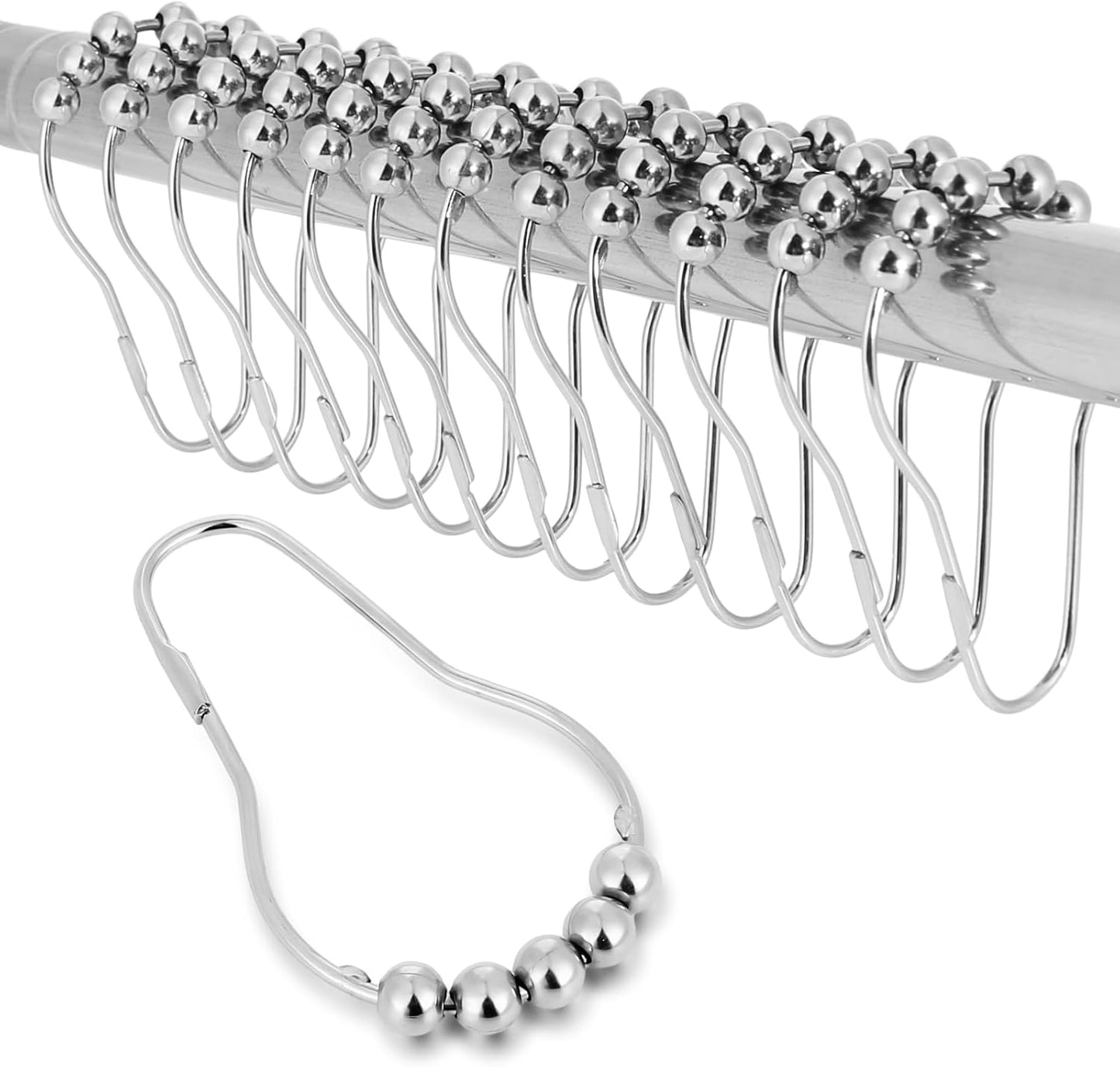 LifHap Silver Pear Shape Hooks - Set of 12 Stainless Steel Rings