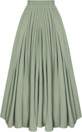 Scarlet Darkness Women Casual Maxi Skirt - Flowy Bohemian Long Skirt