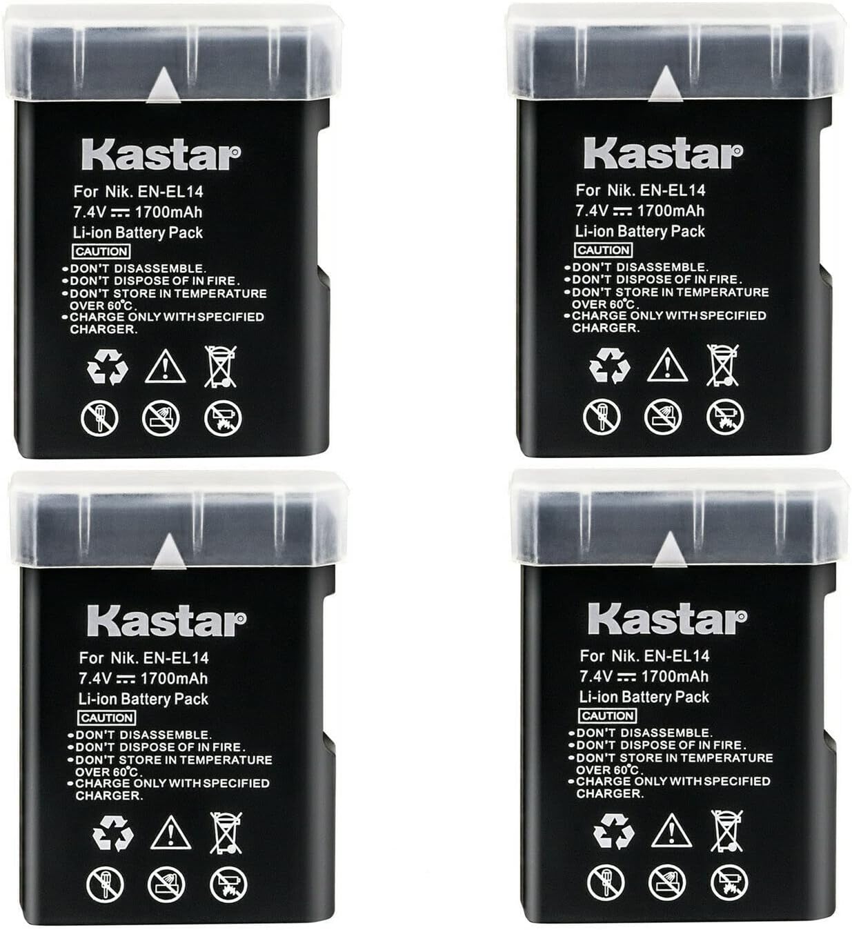 Kastar 4-Pack EN-EL14 Battery Replacement for Nikon Cameras