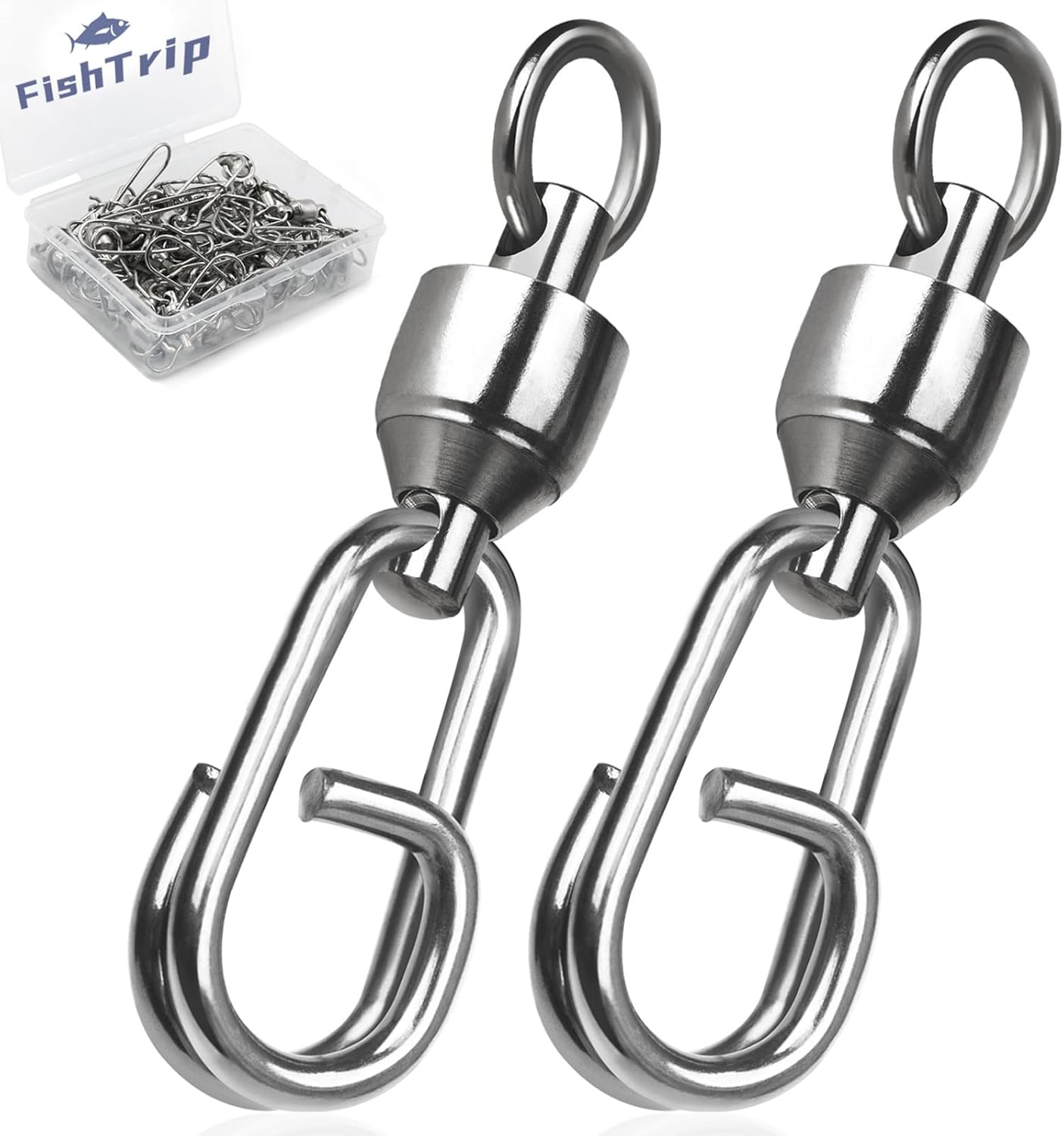 FishTrip 25pcs Ball Bearing Swivel & Split Ring Set - Ultimate Fishing Tackle
