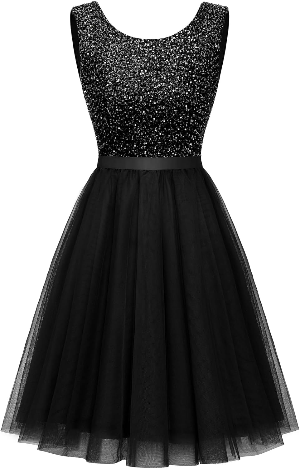BeryLove Sequin Dress Vintage A Line Wedding Formal Swing Tulle