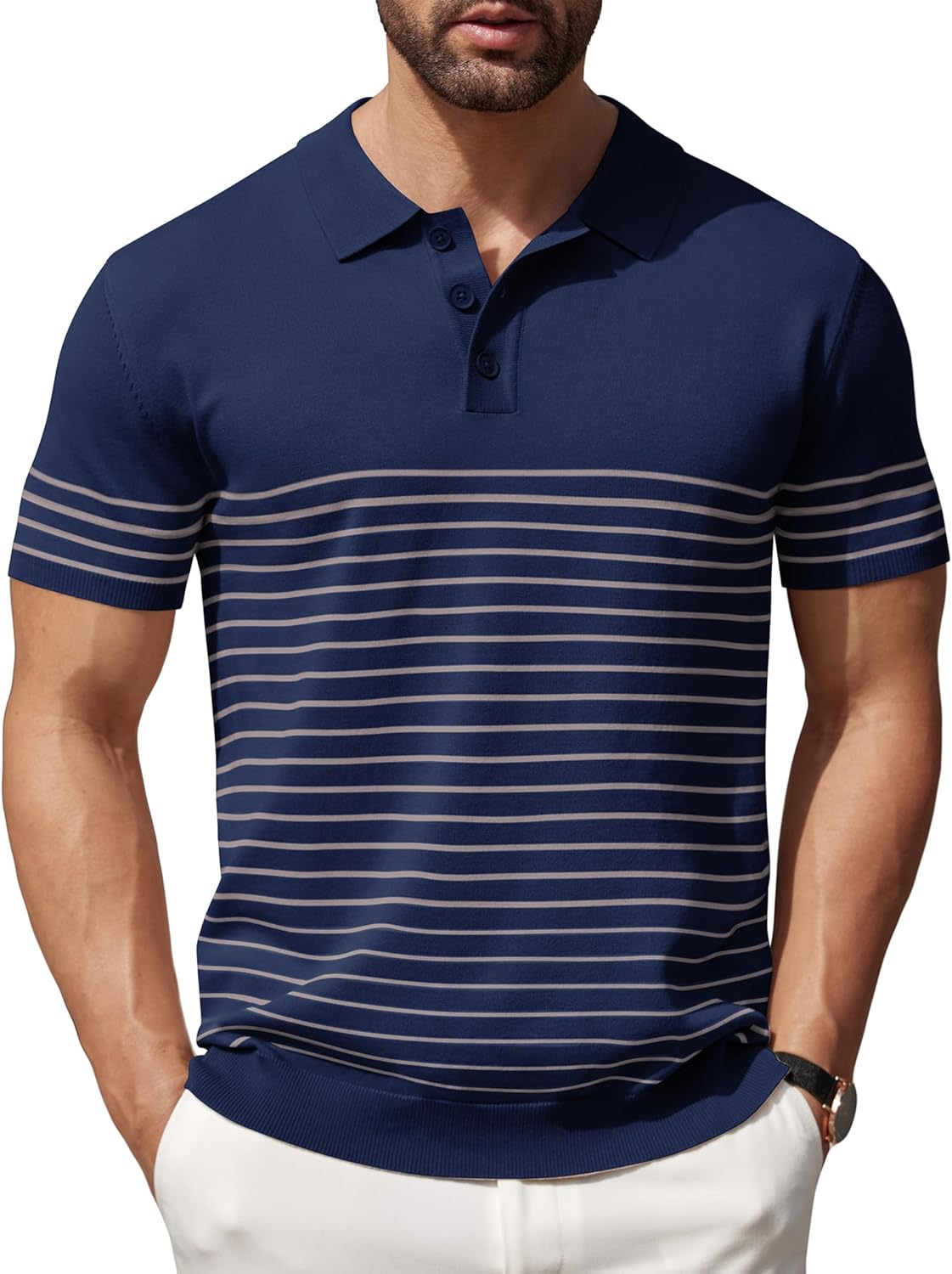 COOFANDY Men's Knit Polo Shirts for Casual and Business Wear