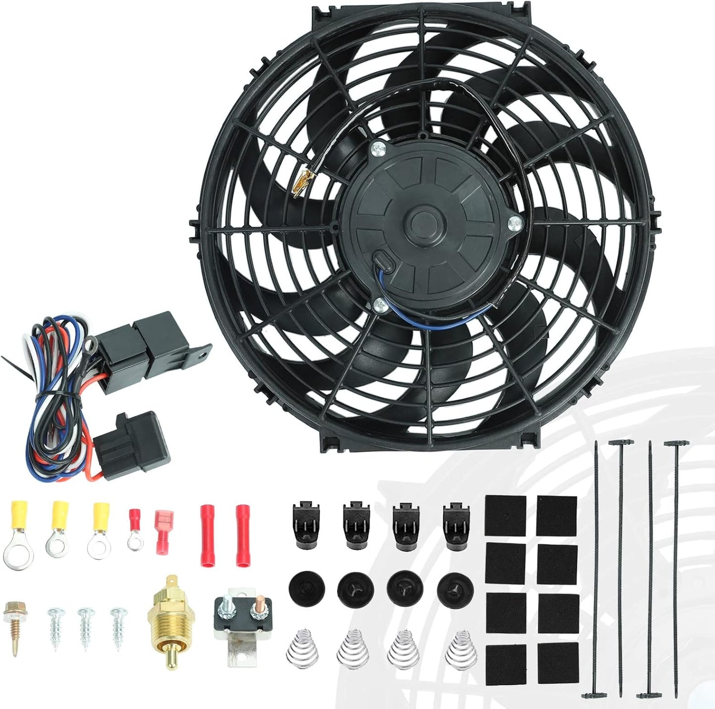 12 Inch Universal Electric Radiator Cooling Fan with Thermostat Kit
