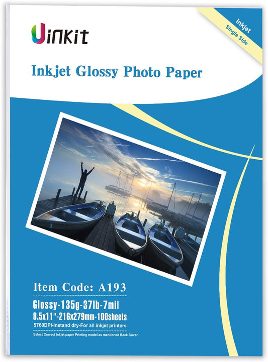 High-Quality Glossy Flyer Paper - 100 Sheets 8.5x11