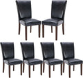 COLAMY Upholstered Parsons Dining Chairs Set of 6 - Elegant PU Leather