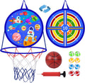 2 in 1 Basketball Hoop and Dart Board for Kids - Indoor Play Set