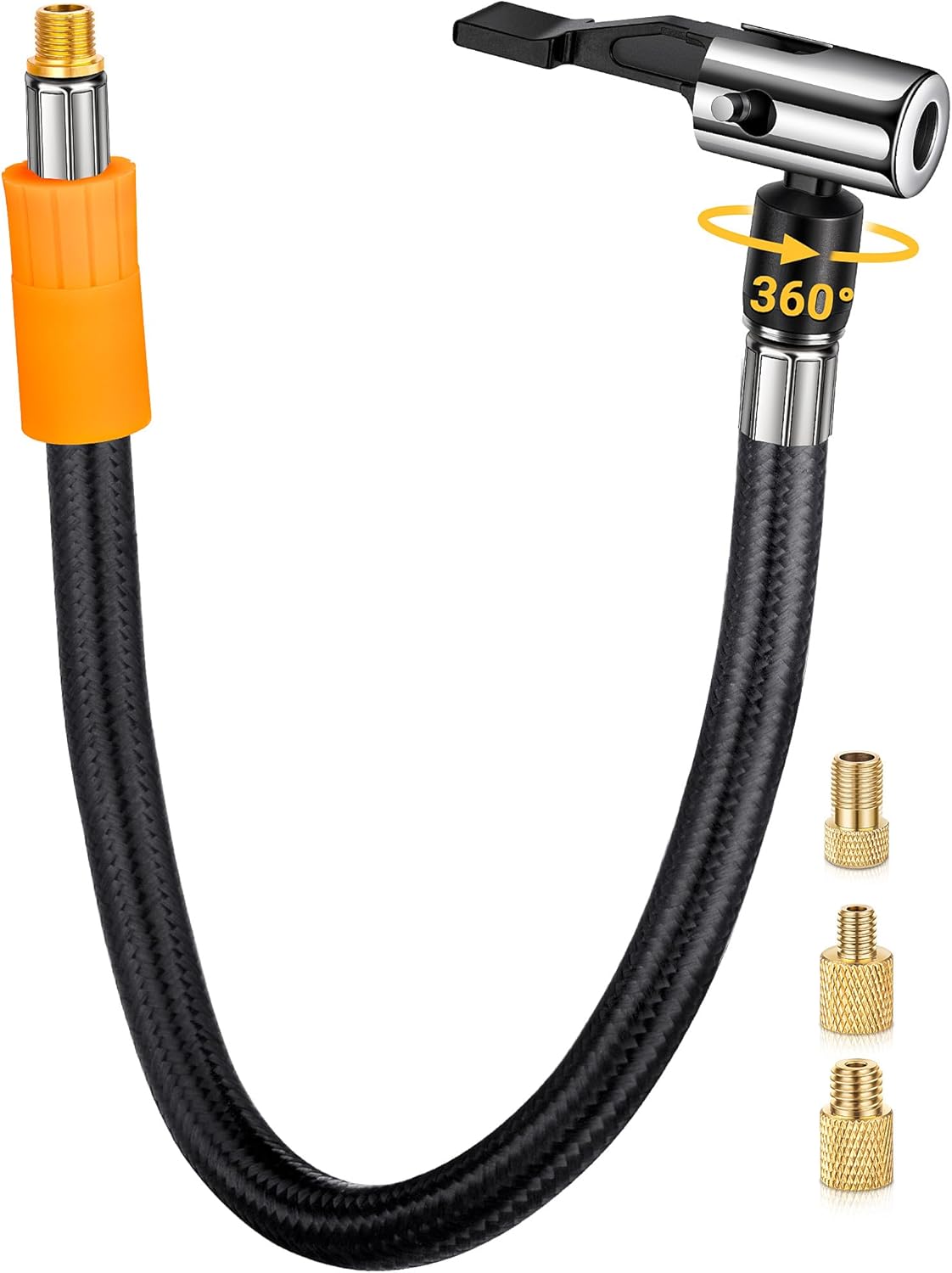 360 Swivel Tire Inflator Hose Adapter by LUMITECO