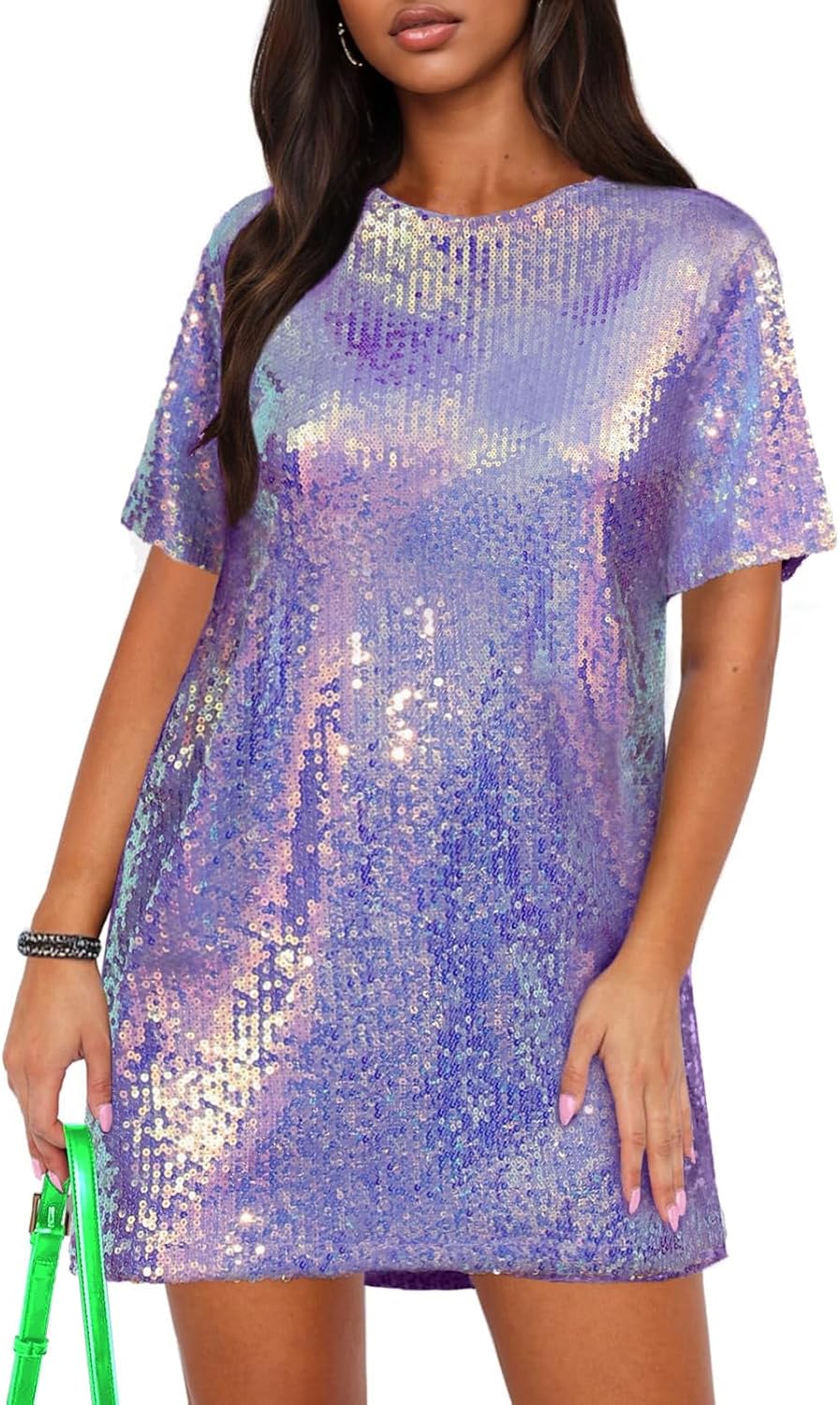 Stunning Women's Crew Neck Sequin Dress for Every Occasion