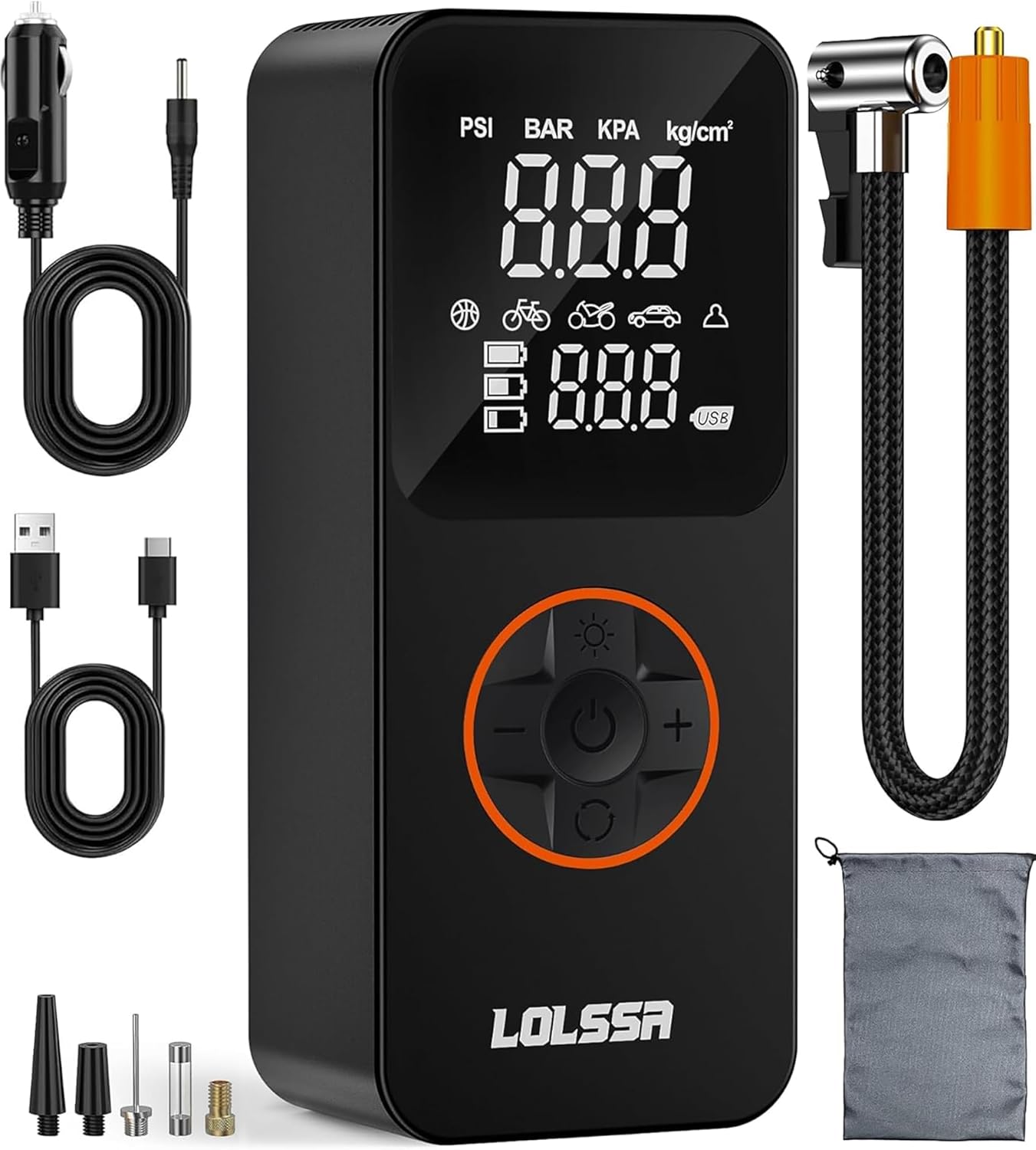 Portable Tire Inflator Air Compressor for Car and Bike Use