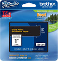 Genuine Brother 1 in Gold on Black TZe P-Touch Tape - Durable Labels