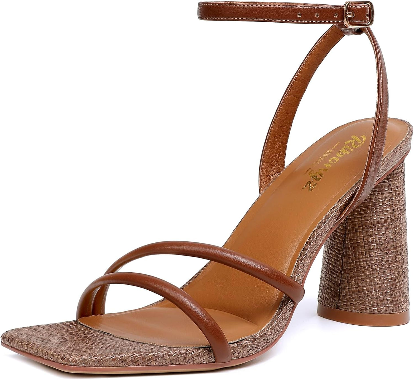 RIBONGZ Block Heels Prom Heeled Sandals for Women Stylish
