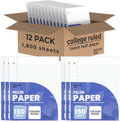 Notebook Paper Loose Leaf College Ruled 10.5 x 8 - Pack of 12