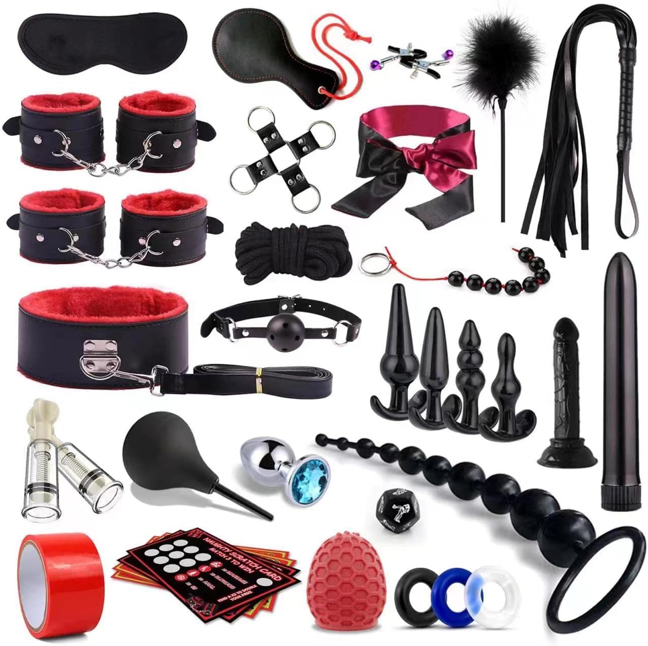 BDSM Toy for Adult Couples - 34pcs Bondage Restraints Kit