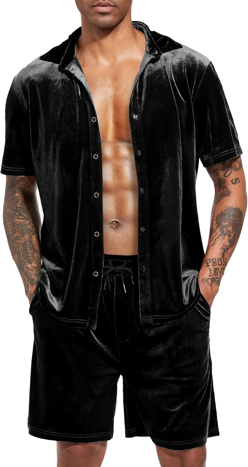 LecGee Men Summer Casual Short Sets for Stylish Comfort