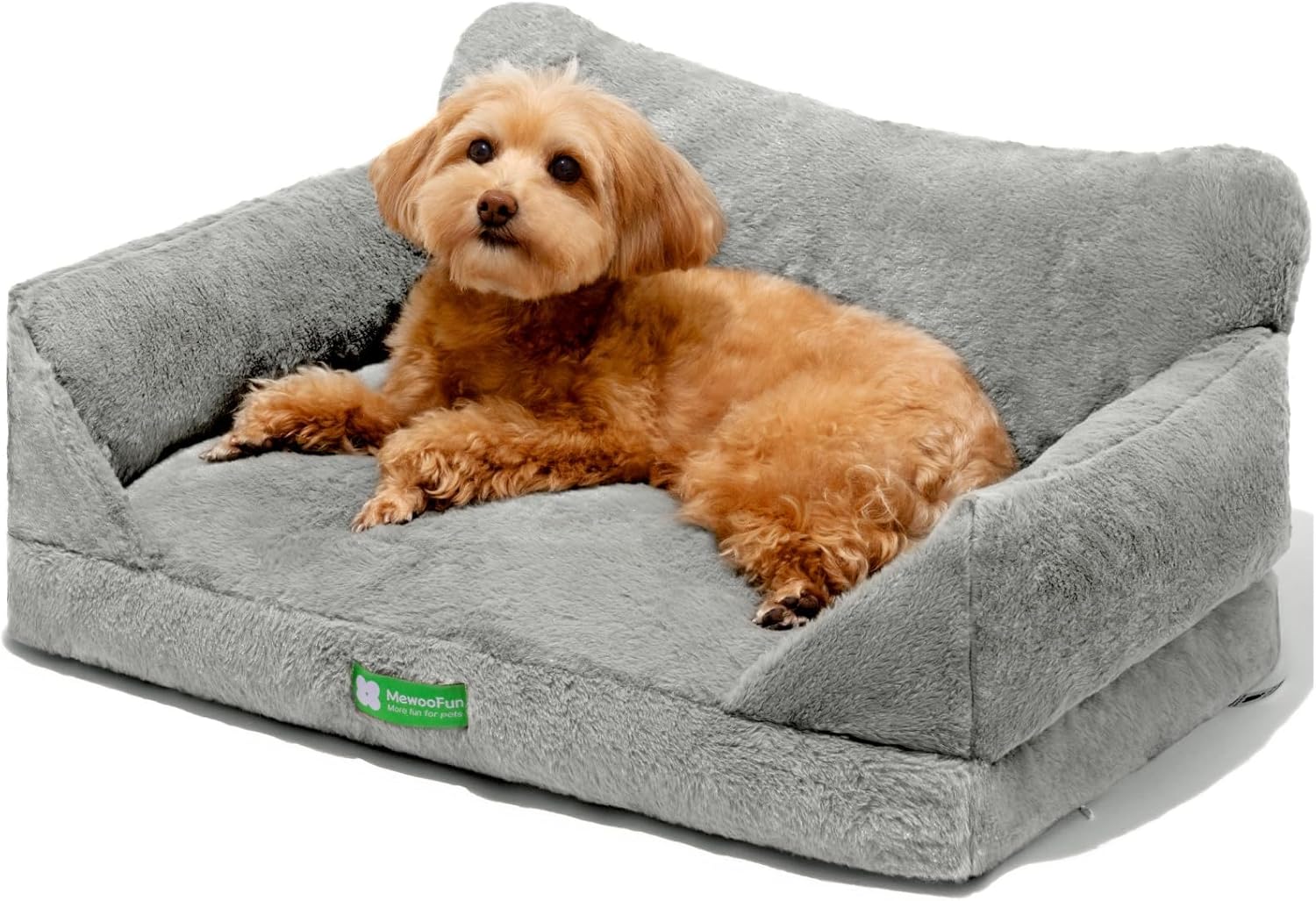 MEWOOFUN Dog Couch Bed for Cats and Small Dogs, Grey 26x18x11.5