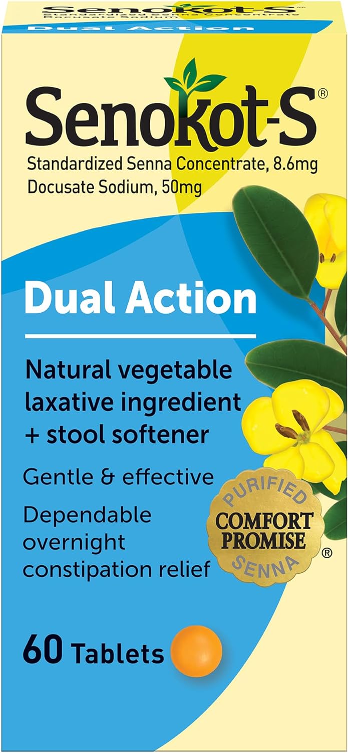 Senokot-S Dual Action Tablets for Gentle Overnight Relief