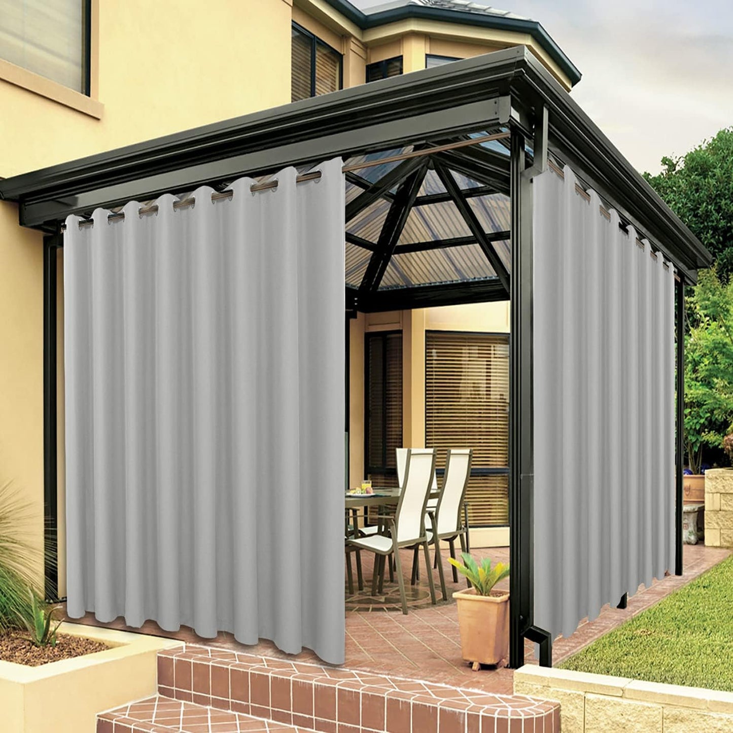 BONZER Outdoor Curtains for Patio Waterproof Thick Privacy 150W x 108L