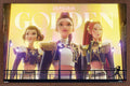 Netflix KPop Demon Hunters Huntrix Golden Wall Poster - Mahogany Frame