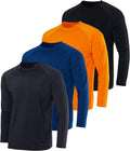 Mens Long Sleeve Rash Guard Shirt 4 Pack - UPF 50+ Sun Protection man