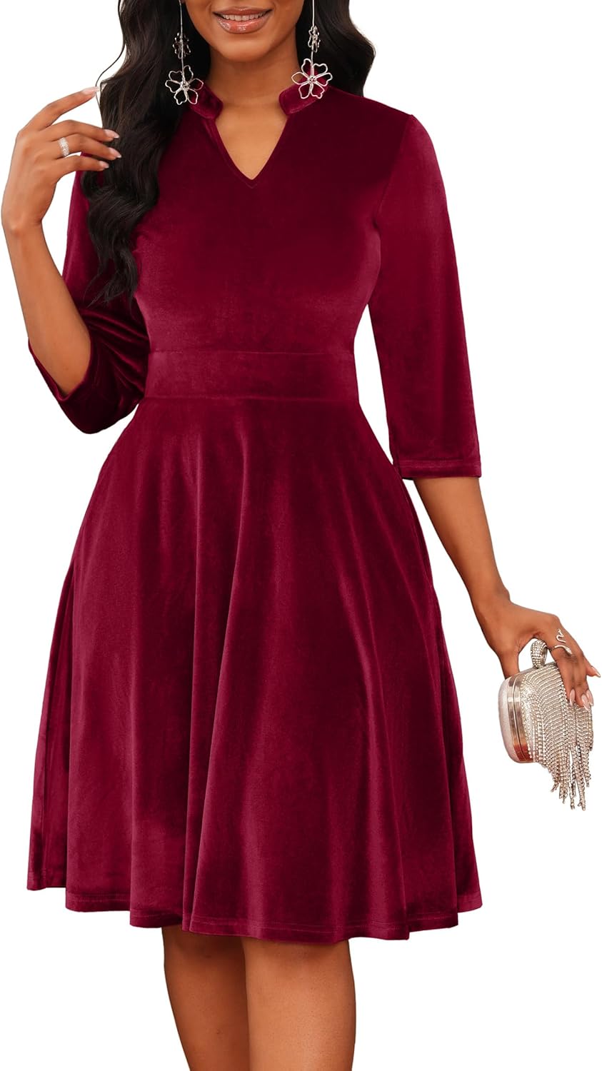 Nmoder Casual Dresses for Women: Elegant Fit and Flare Style