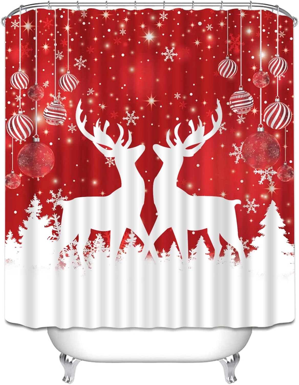 Xmas Shower Curtain Set by Ochine - Festive Bathroom Joy!