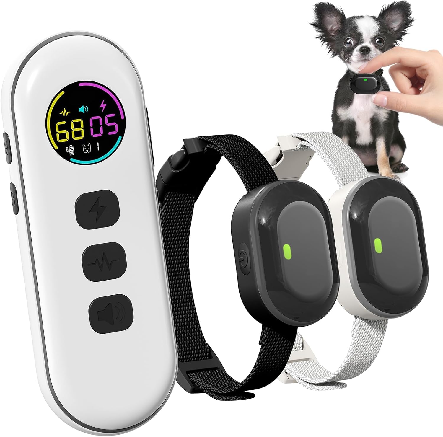 Ultra-Small Dog Shock Collar for 2 Dogs with 1300ft Range