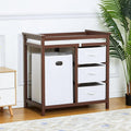 Wooden Diaper Changing Table with Hamper and 3 Baskets - Modern