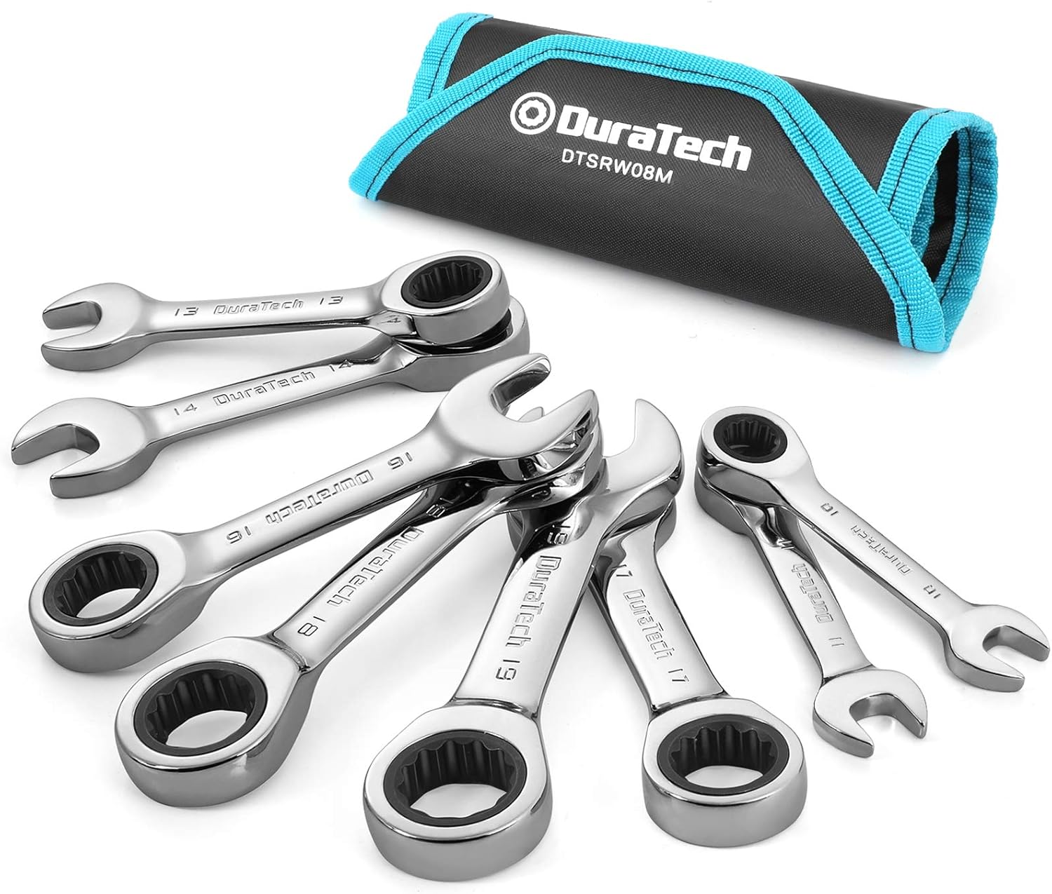 DURATECH Stubby Ratcheting Combination Wrench Set for Mechanics