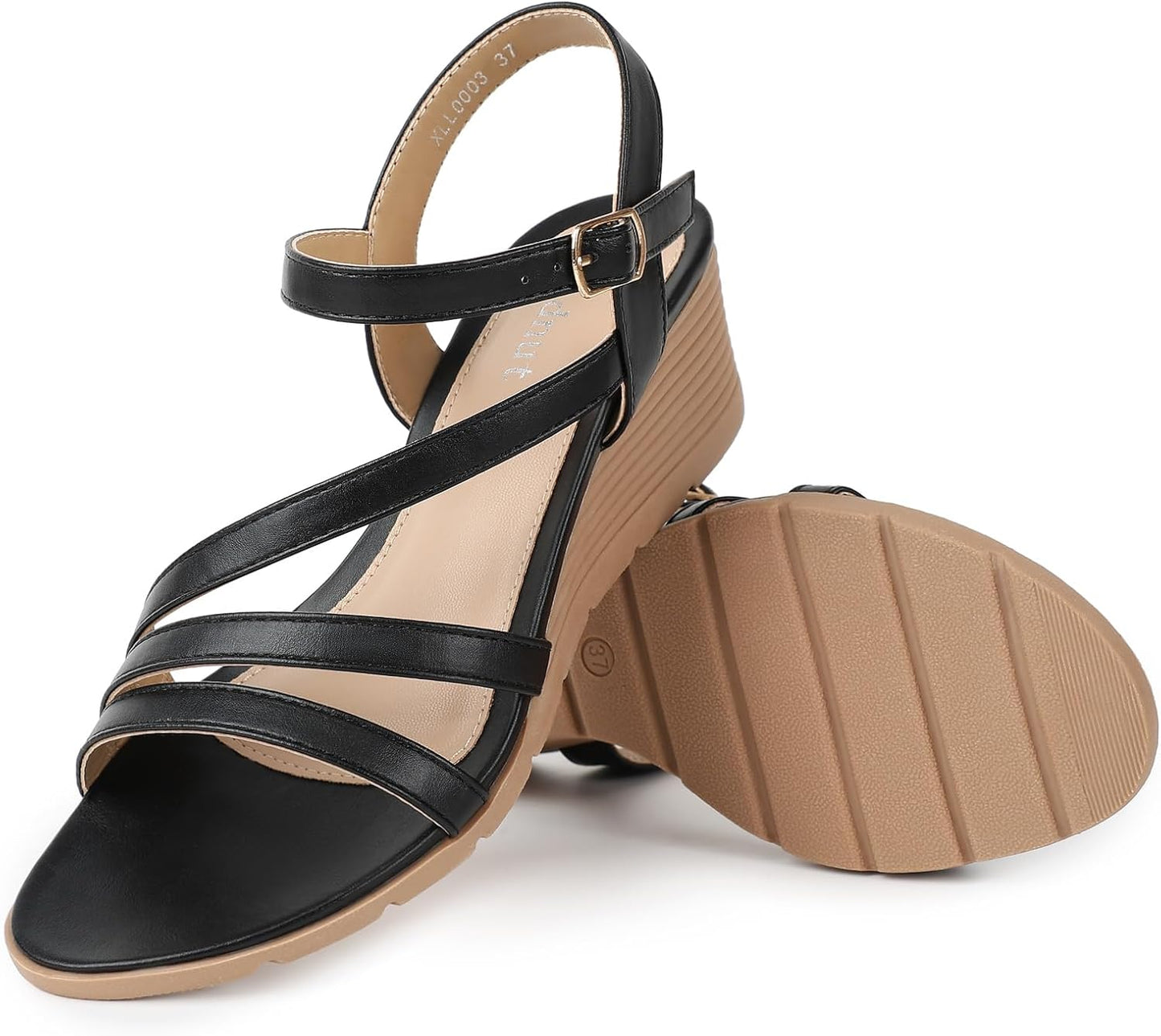 Women's Wedge Sandals Dressy Comfortable Strappy Low Wedges